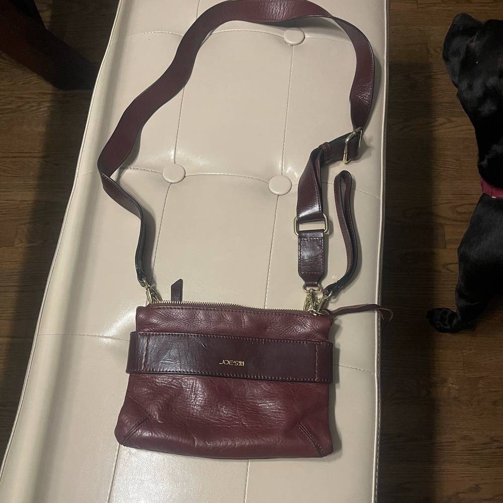 Joe’s Jeans burgundy leather crossbody- great condition